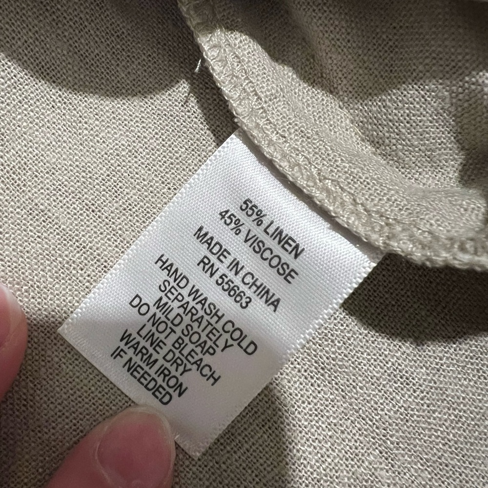 Tahari Women’s Linen Tan Midi Dress Size Small - Picture 6 of 8